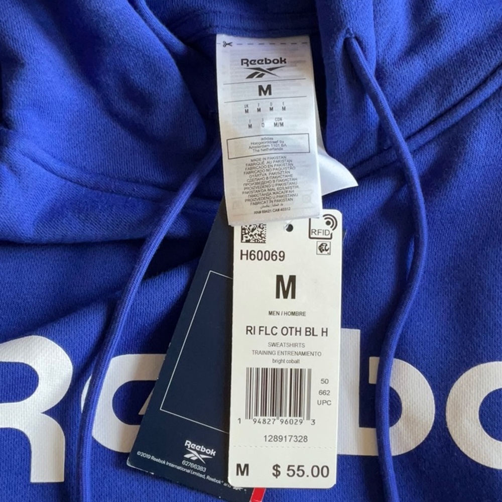 Reebok Bright Cobalt Training Hoodie in Sizes M and XL, NWT - Picture 12 of 16
